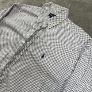 Ralph Lauren Mens Polo Yarmouth Long Sleeve Plaid Logo Shirt 17 34/35 Vintage